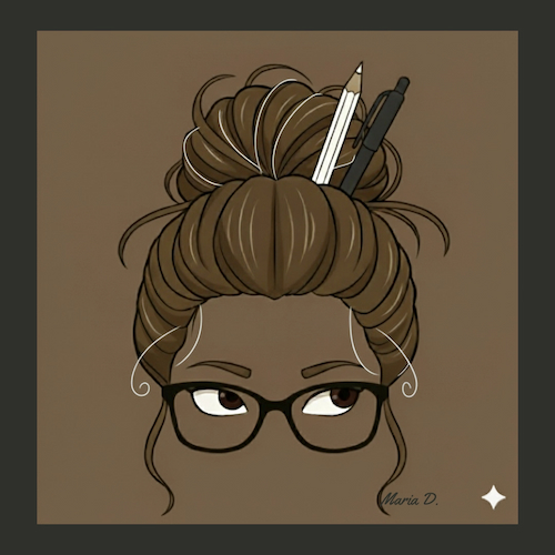 Professional-casual fractional CMO for scaleups with signature pen on bun hair AI-generated avatar.
